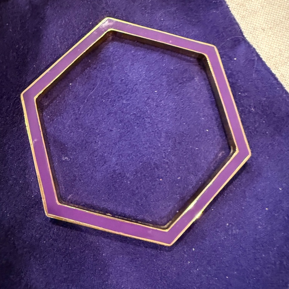 ♠️ Kate Spade Purple and Gold Hexagon Bangle Bracelet